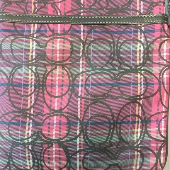 NWOT COACH CROSS BODY POPPY TARTAN - Picture 2 of 7